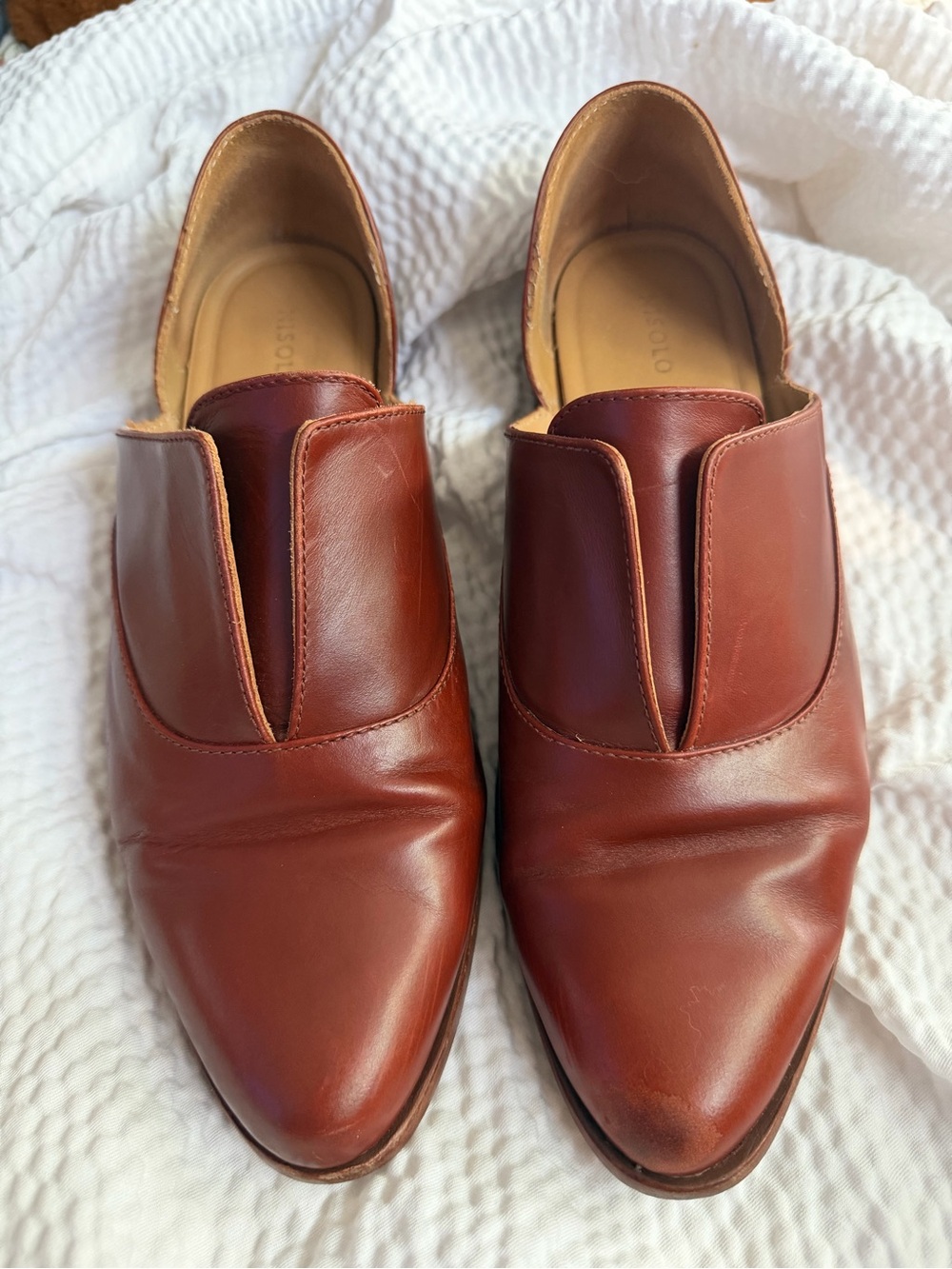 Women’s Emma D’Orsay Brown Leather Slip-On Dress Shoes
